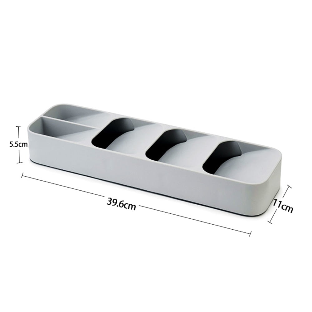 1pcs Useful Save Space Cutlery Drawer Organizer Kitchen Utensil Holder Knife Fork Spoon Separation Storage Tray Anti-skid Base