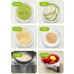 9 in 1 Multifunctional Rotate Vegetable Cutter With Drain Basket