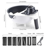 9 in 1 Multifunctional Rotate Vegetable Cutter With Drain Basket