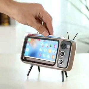 2-in-1 Retro TV Phone Holder & Speaker