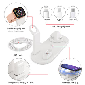 3 IN 1 FAST CHARGER FOR PHONE, SMART WATCH & AIRPODS