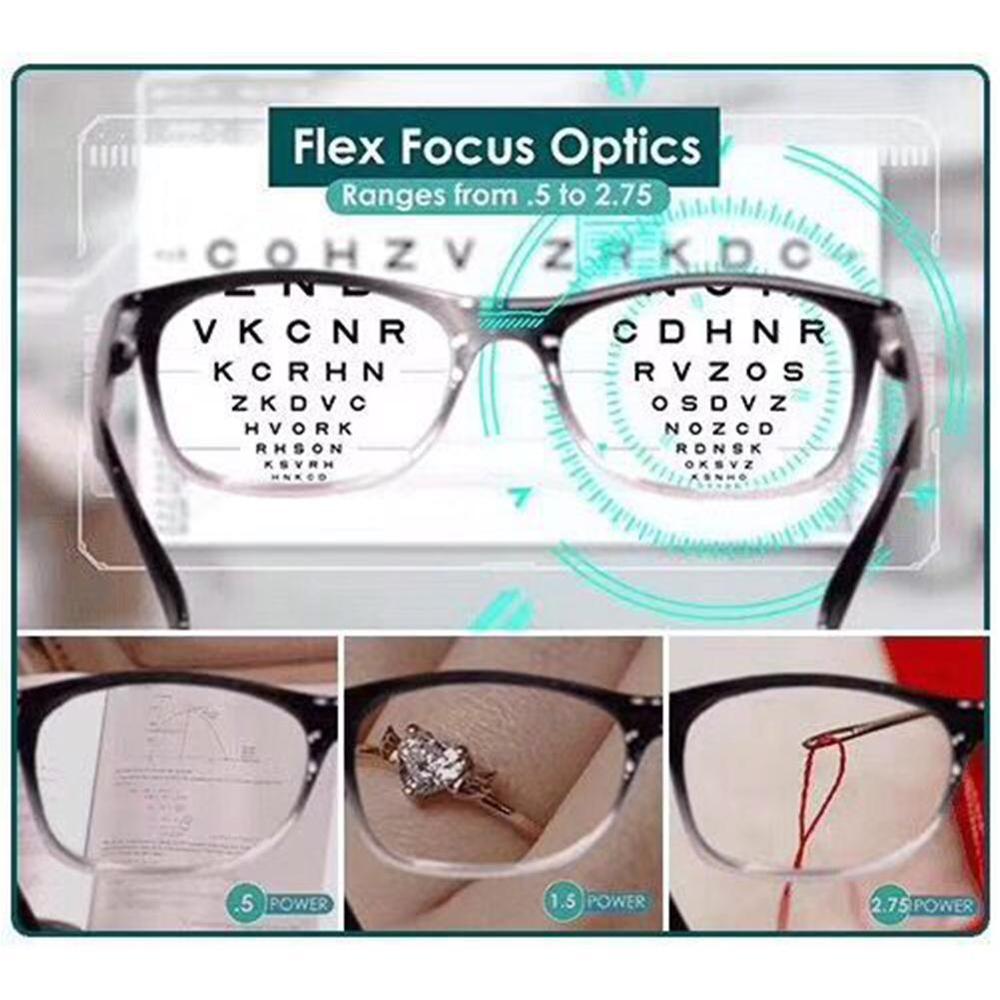 Dial Vision Reading Adjustable Eye Glasses Clear Focus Auto Adjusting Optic Reading Glasses ranges from 0.5 to 2.75