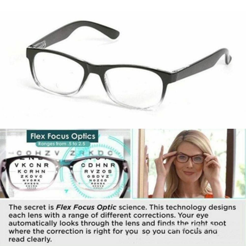 Dial Vision Reading Adjustable Eye Glasses Clear Focus Auto Adjusting Optic Reading Glasses ranges from 0.5 to 2.75